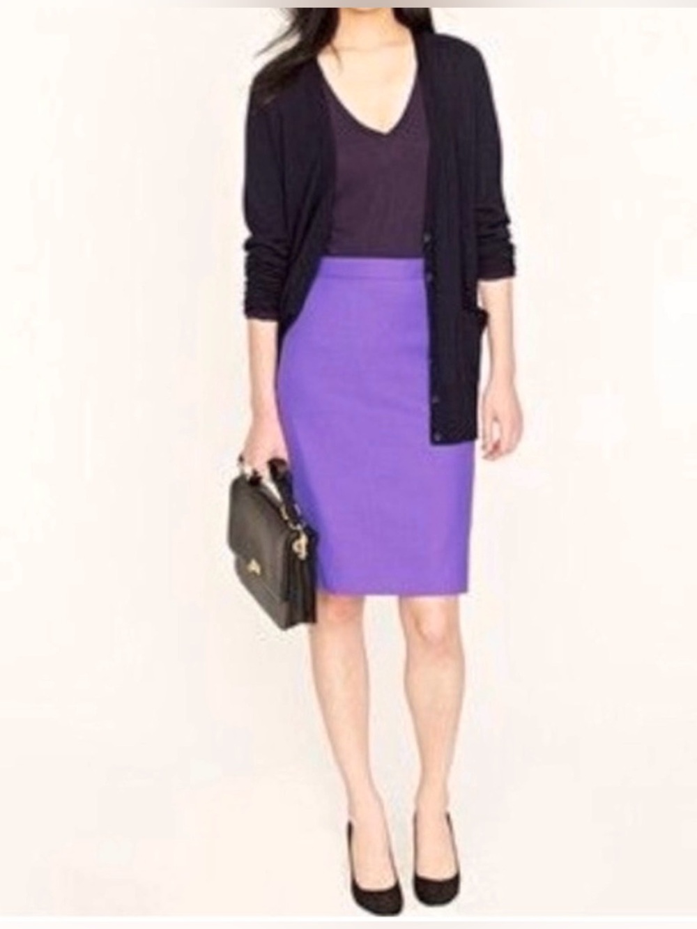 J. Crew No. 2 Pencil Skirt Purple Size 24 Work Office Career
